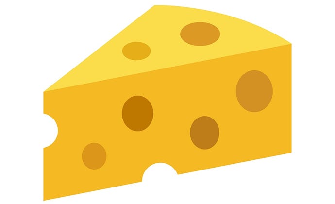 Hunk of Swiss cheese