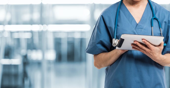 Doctor using a tablet