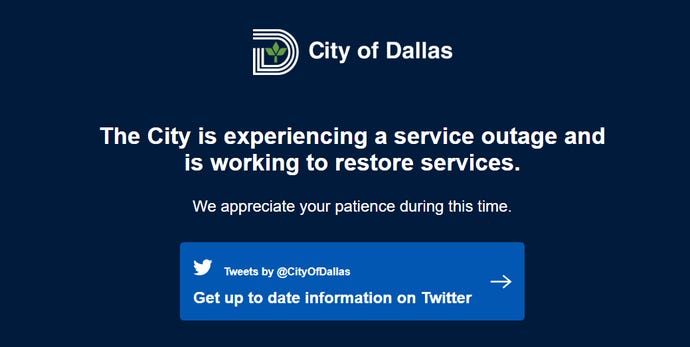 City of Dallas Web page