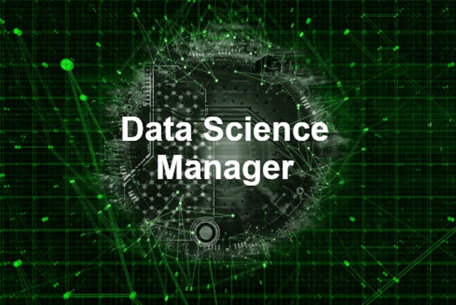 data science abstract with data science manager label