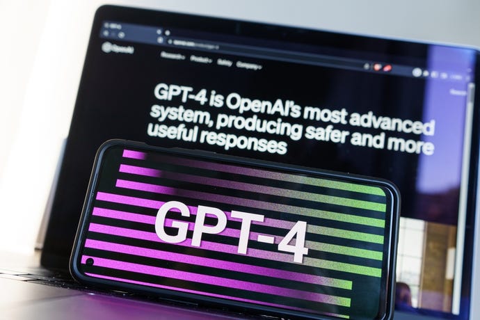 GPT-4 on laptop screen