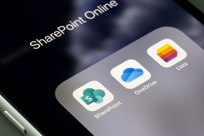 sharepoint service icons on a mobile device
