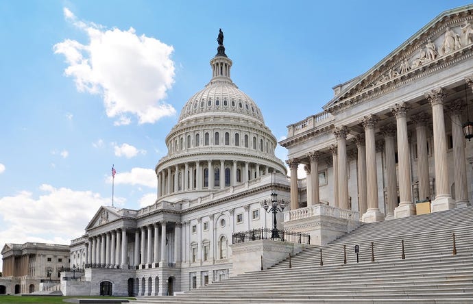 US Capitol with blue sky
