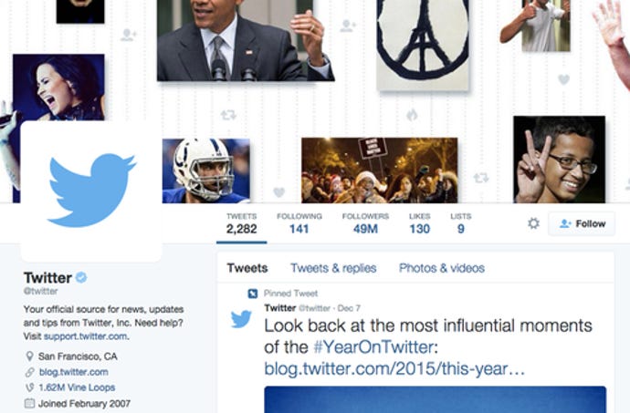 a view of Twitter's desktop homepage