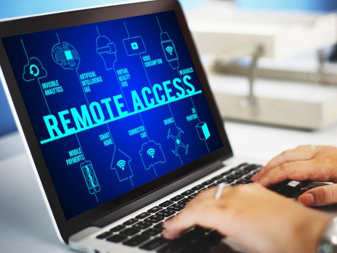 Laptop being used for remote access