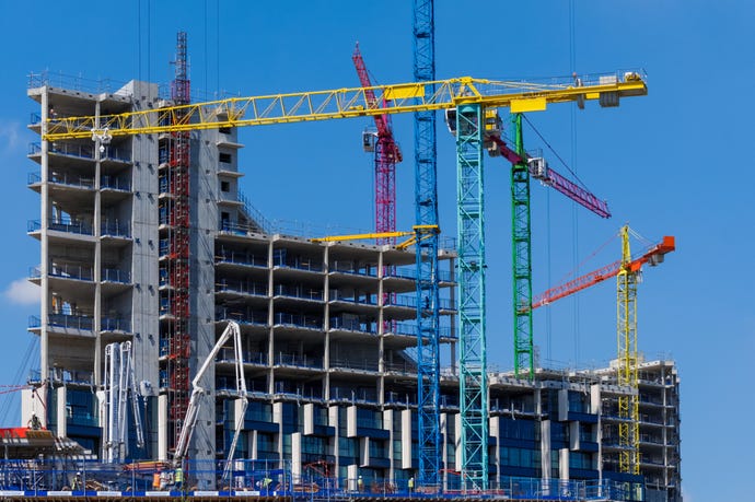 Residential buildings under construction