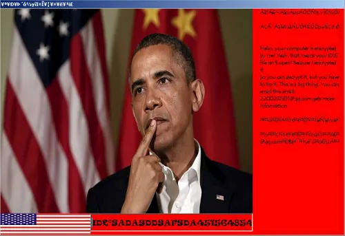 Ransomware email using Barak Obama's image\r\n(Source: McAfee)\r\n