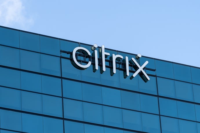 Citrix sign on its office building in Fort Lauderdale, Florida