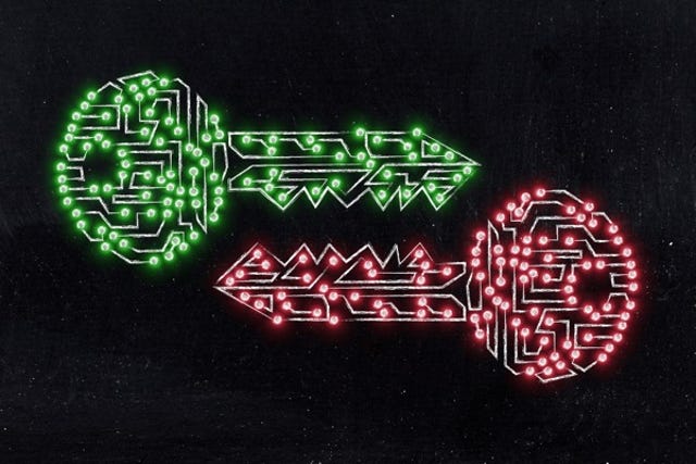 Intertwined keys depicting encryption keys