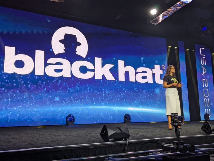 Perri Adams from DARPA on stage at Black Hat USA 2023