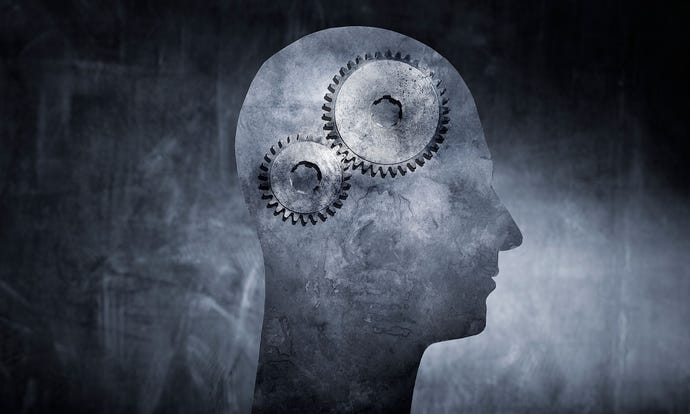 Head with cogs inside