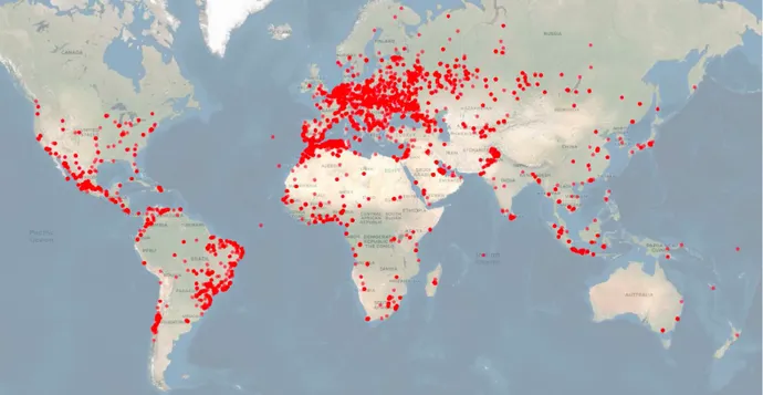 Mapa global de rastreadores GPS MiCODUS.