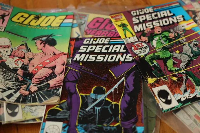 A collection of G.I. Joe comic books from the 1990s.