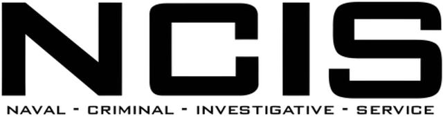 The word NCIS in black against a gray background