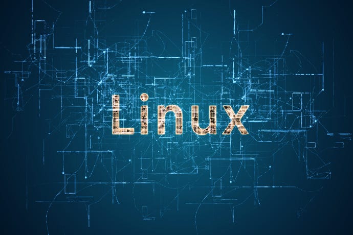 Image of the word Linux emblazoned on a blue screen depicting a computer