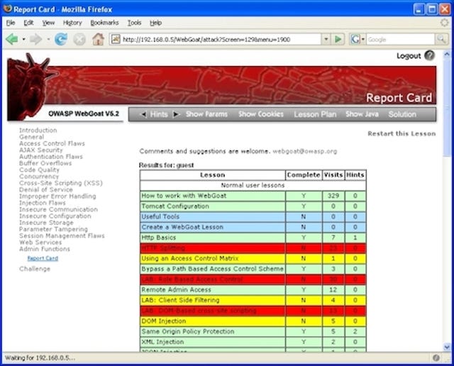 OWASP ModSecurity Securing WebGoat