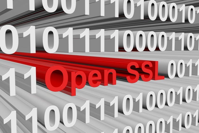 Open SSL is presented in the form of binary code 3d illustration