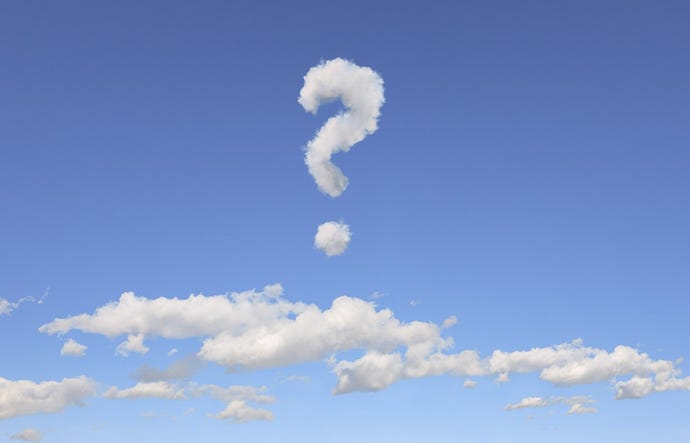 Cloud in shape of question mark
