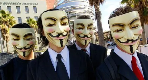 Anonymous protestors in 2008.(Source: Vincent Diamante via Flickr)