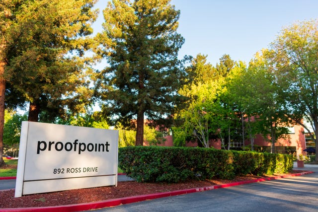 Proofpoint sign at company headquarters