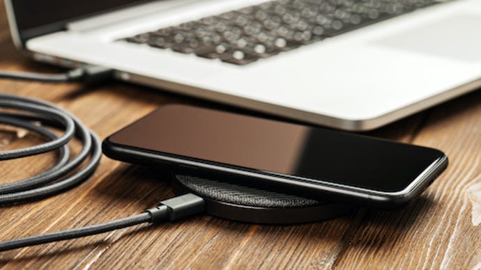 phone and laptop charging