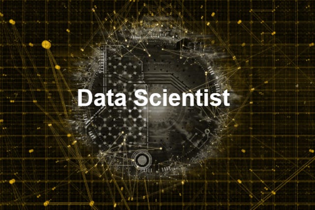 data science abstract with data scientist label