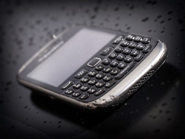 Portrait of a dead BlackBerry, a mobile phone with a physical keyboard