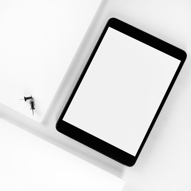 Photo of a blank tablet PC that can be used to showcase an e-portfolio.