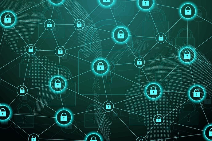 Padlocks on a digital background
