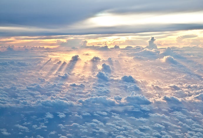 clouds with sunlight filtering through