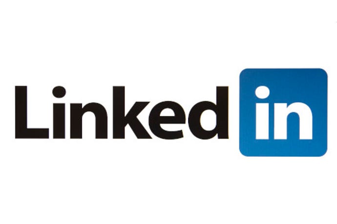 The LinkedIn logo, which is the name LinkedIn with "in" printed inside a blue box