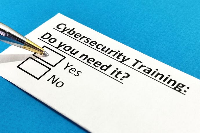 Form indicating need for cybersecurity training