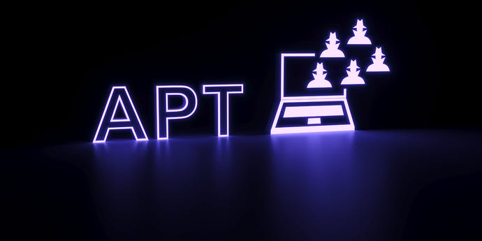 APT advanced persistent threat neon concept self illumination background 3D illustration