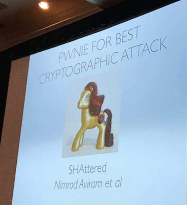 Best Cryptographic Attack: SHAttered (Marc Stevens et al)