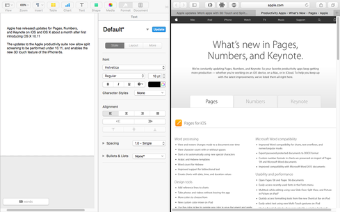 pages app for mac 10.11