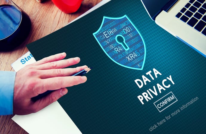 Folder with the words "data privacy" on it
