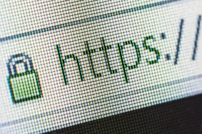 A close up of  HTTPS in a browser's URL field.