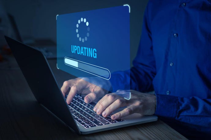 Operator screen running software update