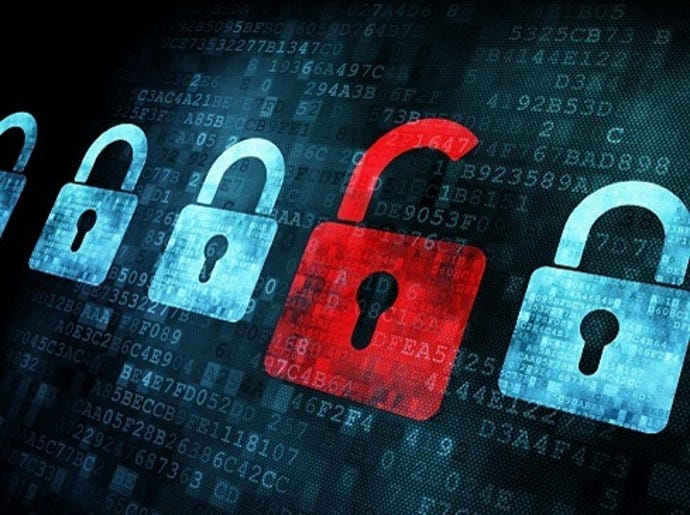 image of padlocks on a screen and one that's unlocked