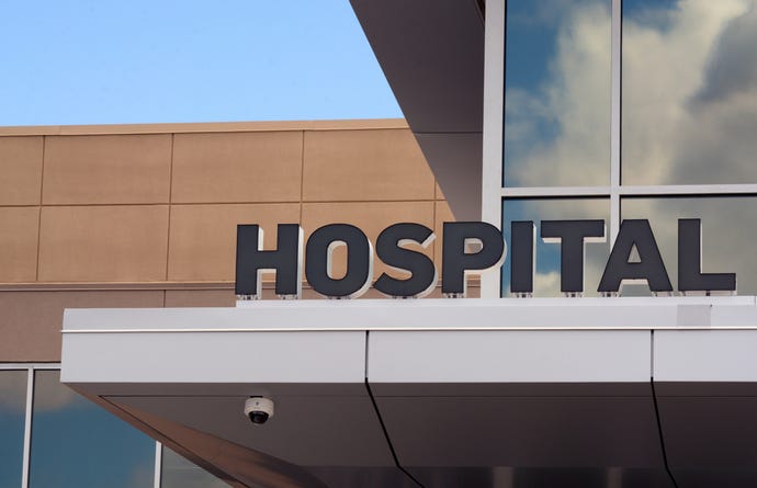 hospital sign on hospital building