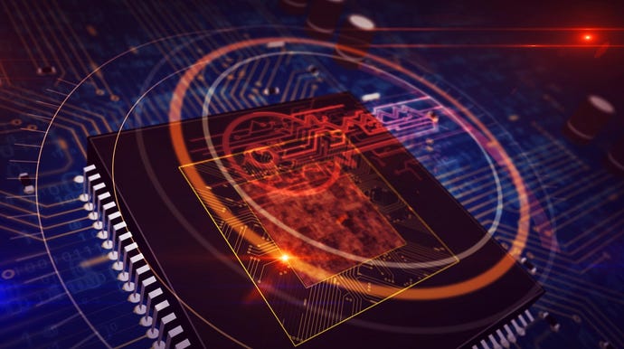 Cyberpunk key on digital background