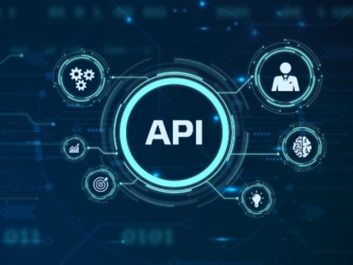 Image showing the application programming interface (API) as the center of the dev process.