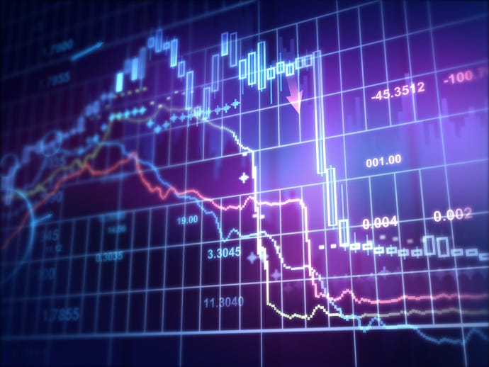 digital chat depicting a downward trend in the stock market