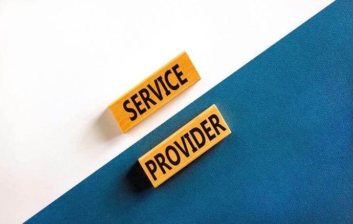 words Service provider on wooden blocks