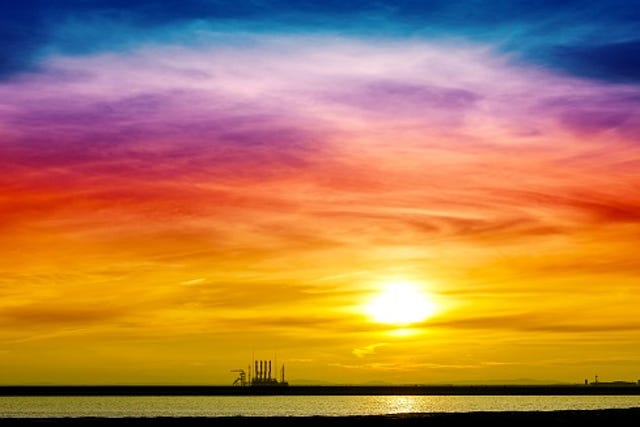 beautiful, colorful sunrise horizon