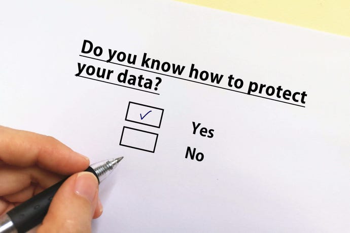 One person is answering question about cybersecurity training.