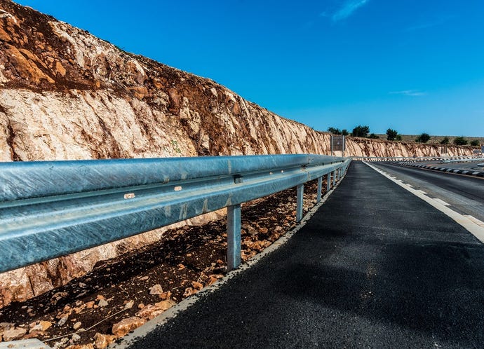Guardrail on a highway