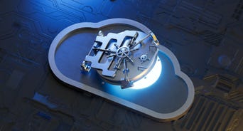 Cloud Computing Ransomware Cyber Security concept 3d illustration