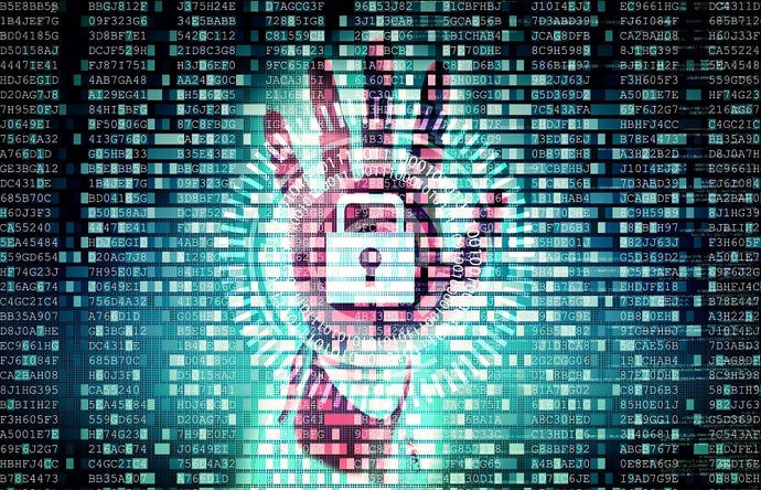 Digital image of hand and padlock