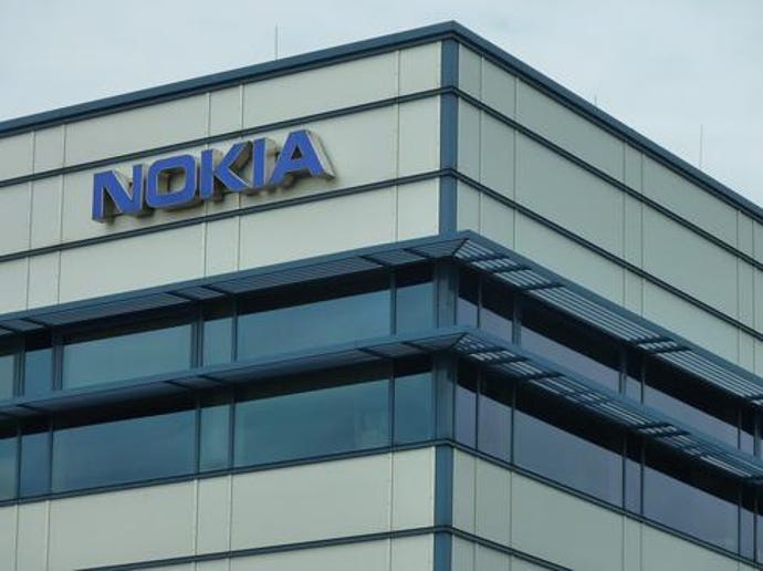 Building marked with Nokia logo.